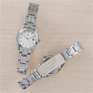 Message to Mom Engraved Bulova TFX Silver Watch  - 48021