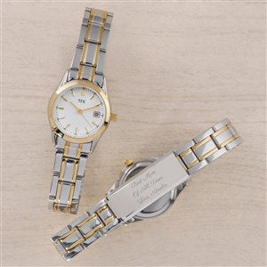 Message to Mom Engraved Bulova TFX Two Tone Watch