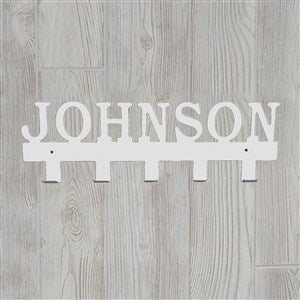 Custom Name Steel Wall Hook Rack- Silver