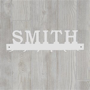 Custom Name Steel Key Wall Rack - Silver
