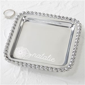 Mariposa Birth Flower Name Personalized Square Jewelry Tray  - 48060
