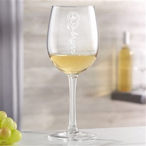 Birth Flower Name Engraved Wine Glass Collection
