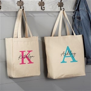 Simple Signature Personalized Canvas Tote Bags  - 48077