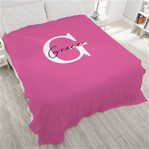 Signature Initial Personalized Sherpa Fleece Blanket - 60x80