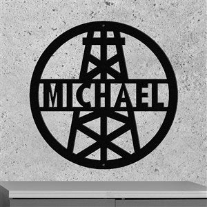Personalized Oil Derrick Steel Sign - 48088D