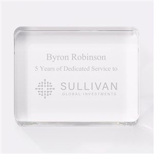 Personalized Logo Crystal Rectangle Paperweight  - 48089