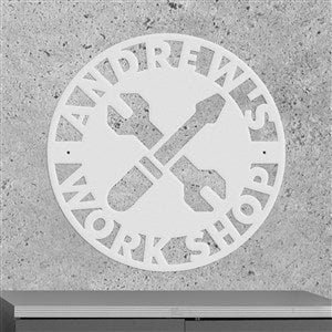 Personalized Workshop Steel Sign- Silver