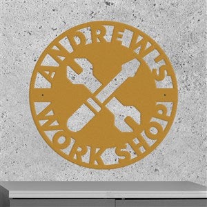 Personalized Workshop Steel Sign- Gold