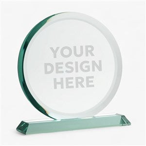 Engraved Logo Round Jade Glass Award- Large  - 48111