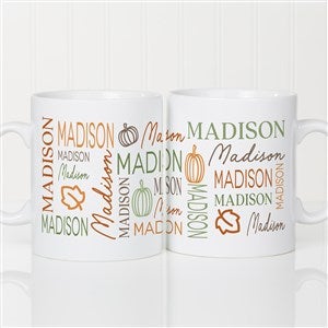 Fall Repeating Name Personalized 30 oz. Oversized Coffee Mug