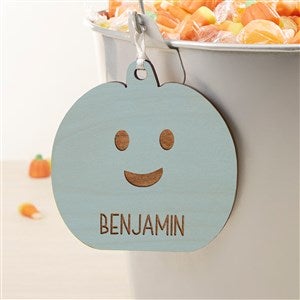 Halloween Character Personalized Wooden Basket Tag - Blue