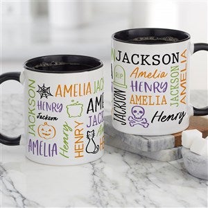 Halloween Repeating Name Personalized Coffee Mug - Black