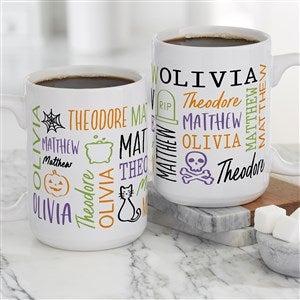 Halloween Repeating Name Personalized Coffee Mug - Large