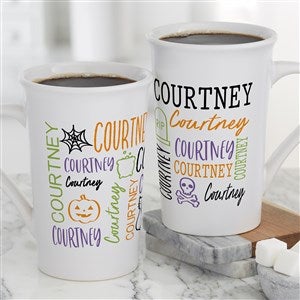 Halloween Repeating Name Personalized Latte Mug