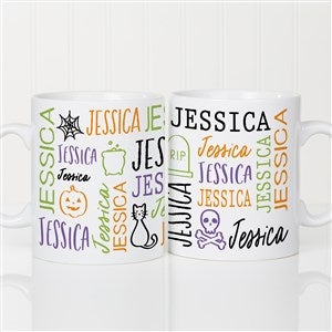 Halloween Repeating Name Personalized Coffee Mug - Extra Large