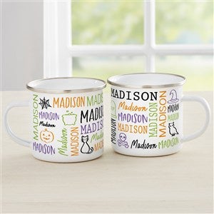 Halloween Repeating Name Personalized Camping Mug - Small