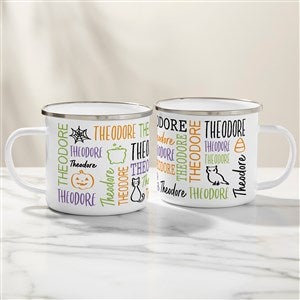 Halloween Repeating Name Personalized Camping Mug - Large