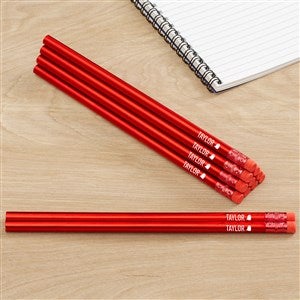 Personalized Halloween Icons Pencil Set - Red