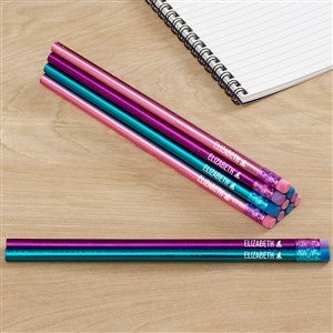 Personalized Halloween Icons Pencil Set - Pink, Purple, Teal
