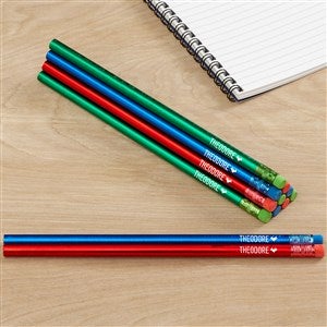 Personalized Halloween Icons Pencil Set - Blue, Red, Green