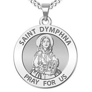 Custom Saint Dymphna Engraved Pendant