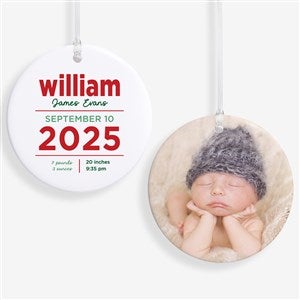 New Baby Details Personalized Christmas Ornament  - 48197