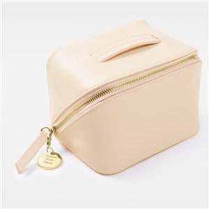 Engraved Small Blush Leather Beauty Case  - 48214