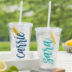 Scripty Style Personalized 17 oz. Acrylic Insulated Tumbler - 48249