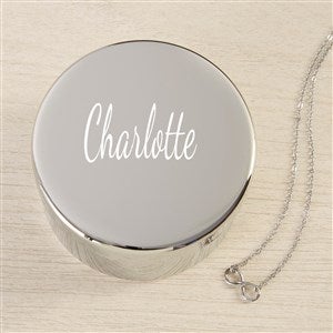 Classic Celebrations Personalized Round Jewelry Box Set-Silver Infinity Necklace