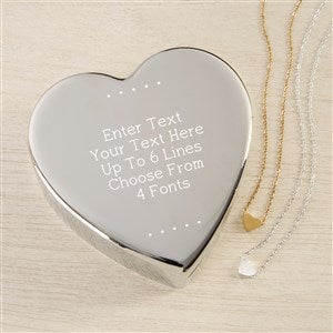 Write Your Own Personalized Heart Jewelry Box Gift Set with Heart Necklace  - 48316