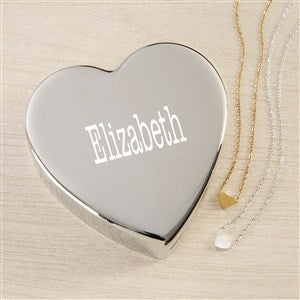 Classic Celebrations Personalized Heart Jewelry Box Gift Set with Heart Necklace  - 48317