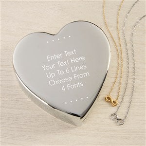 Write Your Own Personalized Heart Jewelry Box Gift Set with Infinity Necklace  - 48321