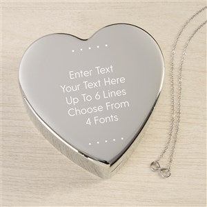 Write Your Own Personalized Heart Jewelry Box Set-Silver Infinity Necklace