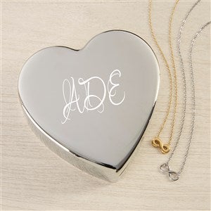 Classic Celebrations Personalized Heart Jewelry Box Gift Set with Infinity Necklace  - 48322