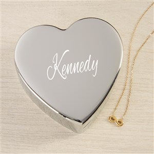 Classic Celebrations Personalized Heart Jewelry Box Set-Gold Infinity Necklace