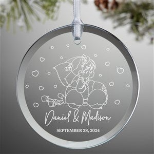 Precious Moments® Just Married Personalized Glass Ornament  - 48328