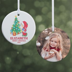 Precious Moments® Holly Jolly Personalized Ornament-2.85 Glossy- 2 Sided