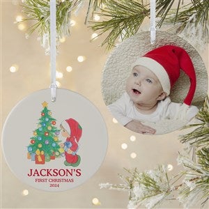 Precious Moments® Holly Jolly Personalized Ornament-3.75 Matte- 2 Sided