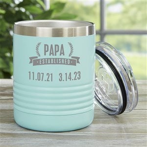 Date Established Personalized 10 oz. Stainless Steel Tumbler- Teal