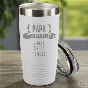 Date Established Personalized 20 oz. Stainless Steel Tumbler- White
