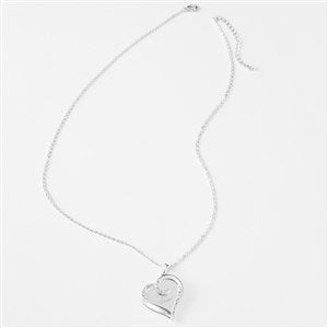 Engraved Swirl Heart Swing Necklace - 48481