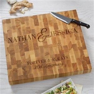 Eternal Love Personalized Anniversary Butcher Block Cutting Board - 16x18