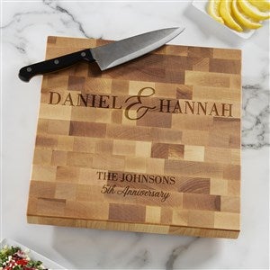 Eternal Love Personalized Anniversary Butcher Block Cutting Board - 12x12