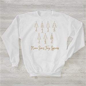 Scripted Name Christmas Tree Personalized Adult Sweatshirt - Crewneck