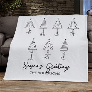 Scripted Christmas Tree Personalized Sweatshirt Blanket - 50x60