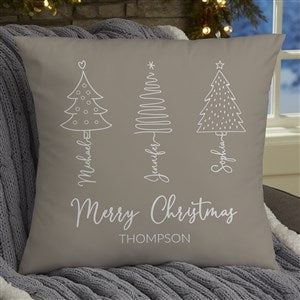Scripted Names Personalized Christmas Tree Velvet Throw Pillow - 18