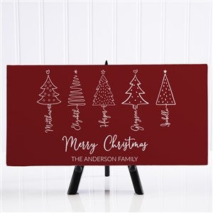 Scripted Christmas Tree Personalized Canvas Art Print- 5½" x 11" - 48564