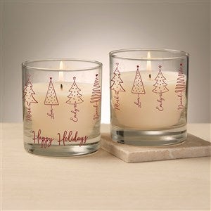 Scripted Christmas Tree Personalized 8oz Glass Candle