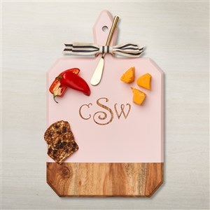 Personalized Acacia Pink Rectangle Board with Spreader-Monogram