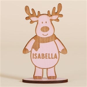 Santa and Friends Personalized Wood Christmas Characters - Pink